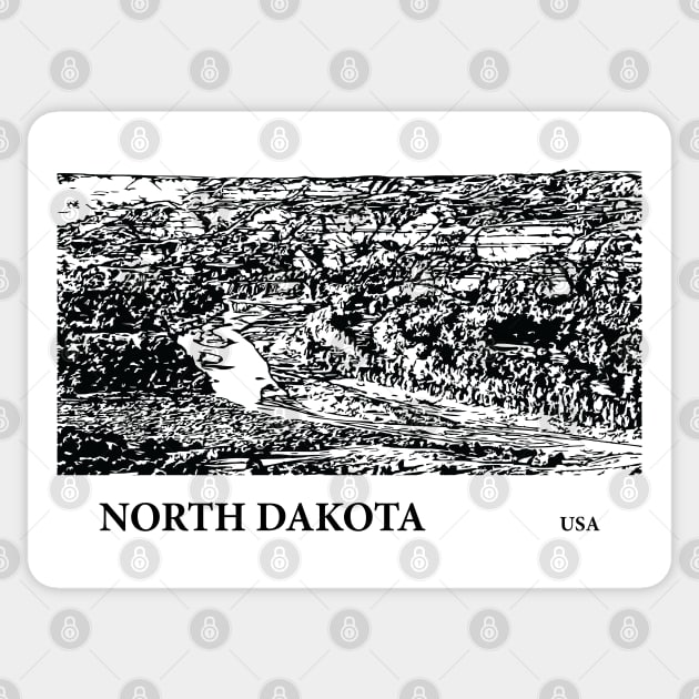 North Dakota USA Sticker by Lakeric